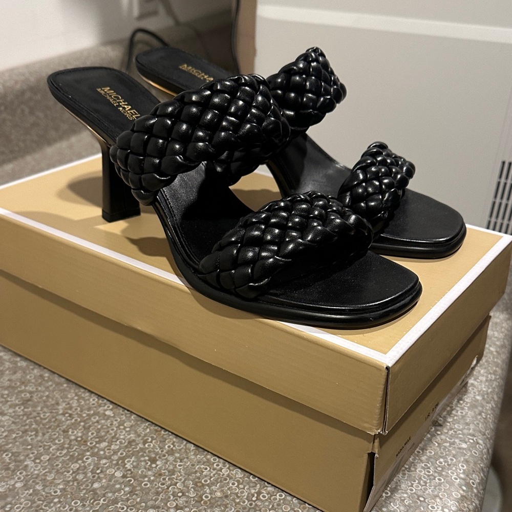 Michael Kors Black Braided Heels